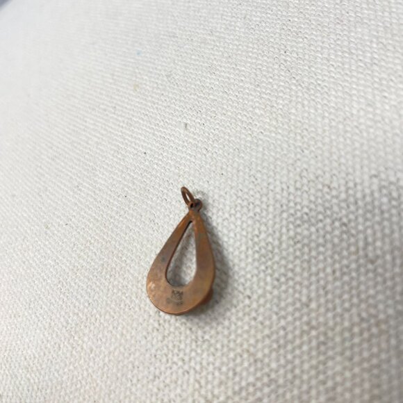 Wheeler‎ WMCO Native American Copper Turquoise Teardrop Pendant - Picture 11 of 15